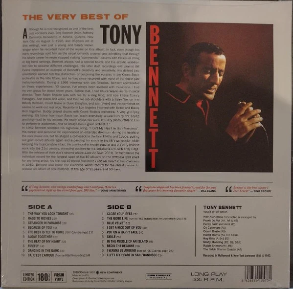 Виниловая пластинка TONY BENNETT VERY BEST OF