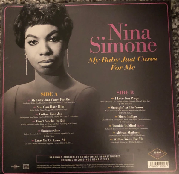 Виниловая пластинка NINA SIMONE MY BABY JUST CARES FOR ME