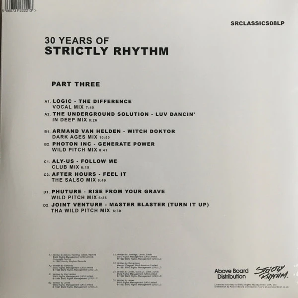 Виниловая пластинка VARIOUS 30 YEARS OF STRICTLY RHYTHM - PART THREE