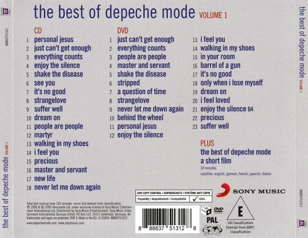 CD DEPECHE MODE — THE BEST OF DEPECHE MODE, VOL. 1