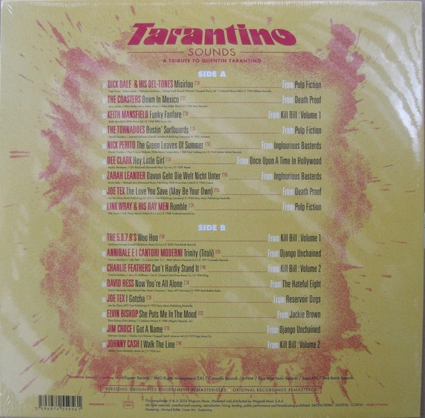 Виниловая пластинка VARIOUS TARANTINO SOUNDS