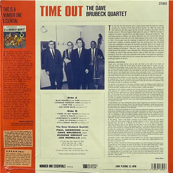 Виниловая пластинка DAVE BRUBECK QUARTET TIME OUT