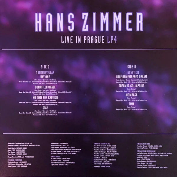 Виниловая пластинка HANS ZIMMER LIVE IN PRAGUE