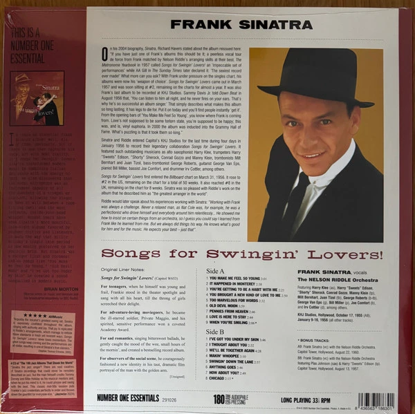 Виниловая пластинка FRANK SINATRA SONGS FOR SWINGIN' LOVERS!