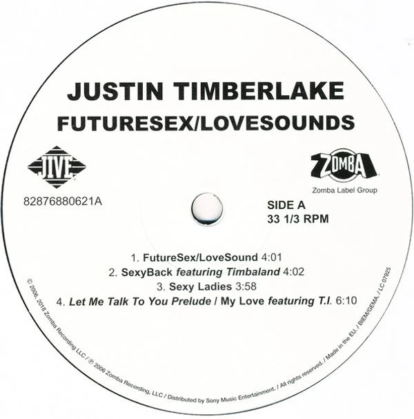 Виниловая пластинка JUSTIN TIMBERLAKE FUTURESEX/LOVESOUNDS