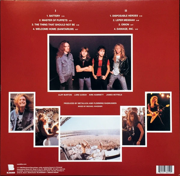 Виниловая пластинка METALLICA MASTER OF PUPPETS