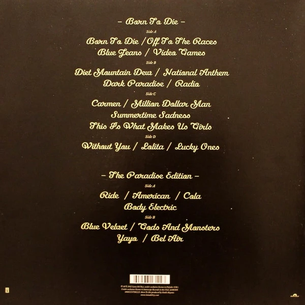 Виниловая пластинка LANA DEL REY BORN TO DIE (The Paradise Edition)