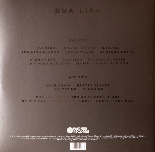 Виниловая пластинка DUA LIPA LIVE FROM ROYAL ALBERT HALL
