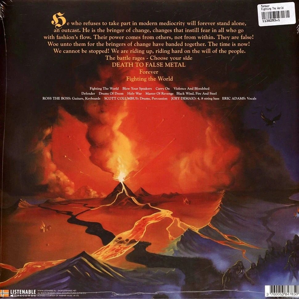 Виниловая пластинка MANOWAR FIGHTING FOR THE WORLD