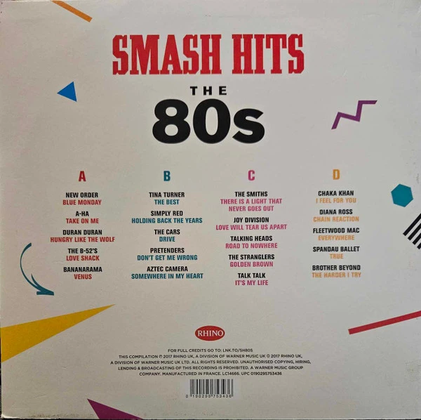 Виниловая пластинка VARIOUS SMASH HITS THE 80S