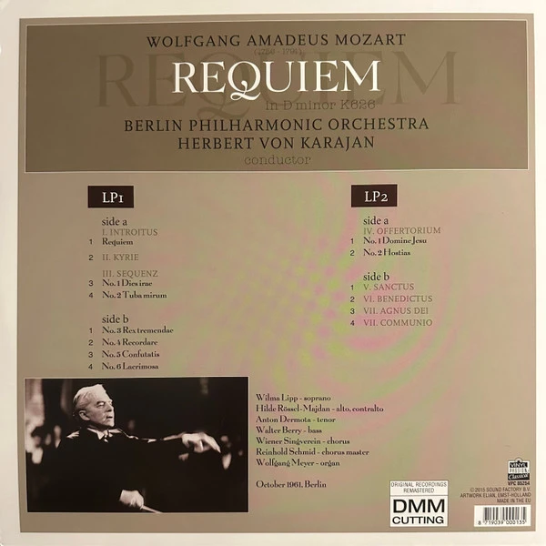 Виниловая пластинка WOLFGANG AMADEUS MOZART MOZART: REQUIEM