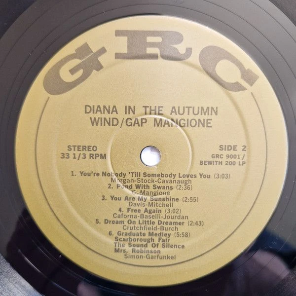 Виниловая пластинка GAP MANGIONE DIANA IN THE AUTUMN WIND