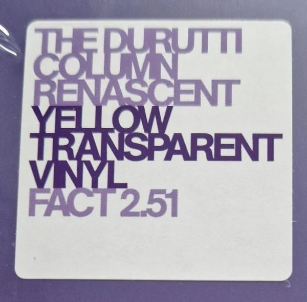 Виниловая пластинка The Durutti Column Renascent Yellow Vinyl Edition