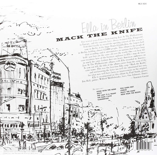Виниловая пластинка ELLA FITZGERALD MACK THE KNIFE: ELLA IN BERLIN