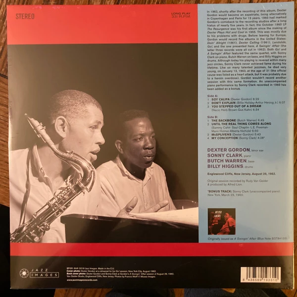 Виниловая пластинка DEXTER GORDON A SWINGIN' AFFAIR