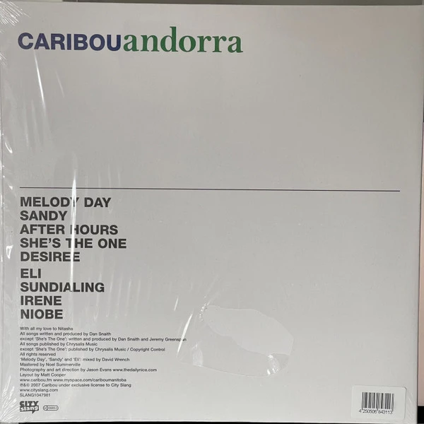 Виниловая пластинка CARIBOU ANDORRA