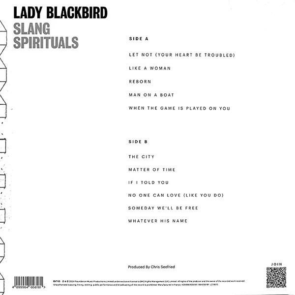 Виниловая пластинка LADY BLACKBIRD SLANG SPIRITUALS