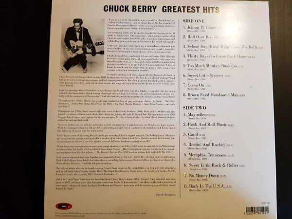 Виниловая пластинка CHUCK BERRY GREATEST HITS