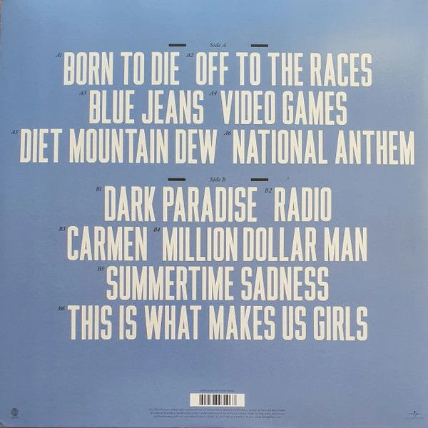 Виниловая пластинка LANA DEL REY BORN TO DIE