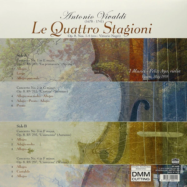 Виниловая пластинка ANTONIO VIVALDI LE QUATTRO STAGIONI