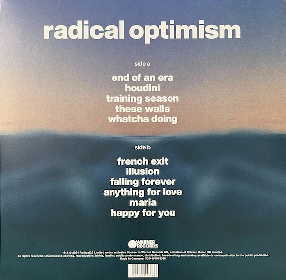 Виниловая пластинка DUA LIPA RADICAL OPTIMISM