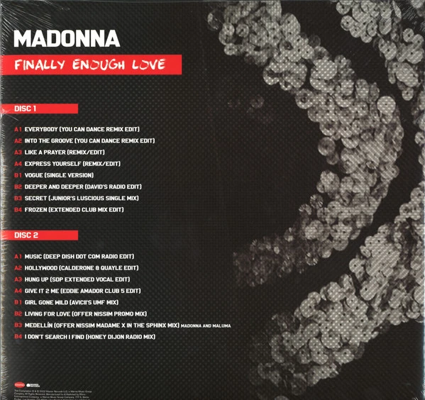 Виниловая пластинка MADONNA FINALLY ENOUGH LOVE