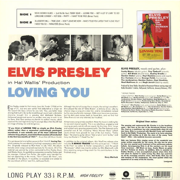 Виниловая пластинка ELVIS PRESLEY LOVING YOU