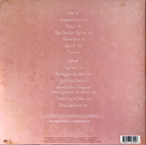 Виниловая пластинка ARIANA GRANDE YOURS TRULY