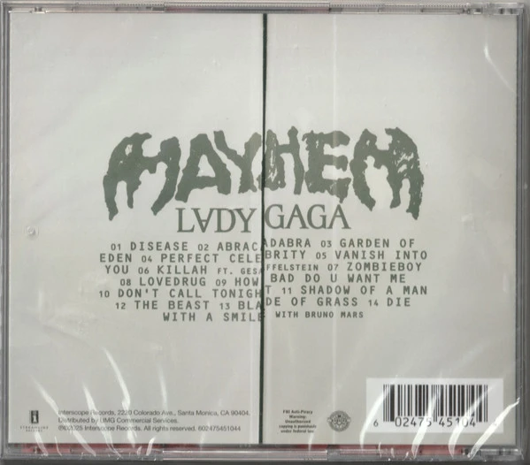 CD LADY GAGA — MAYHEM