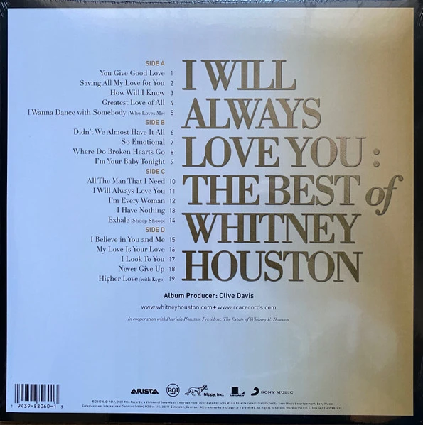 Виниловая пластинка WHITNEY HOUSTON I Will Always Love You: The Best Of Whitney Houston