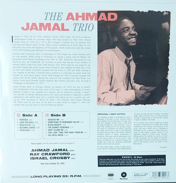 Виниловая пластинка AHMAD JAMAL TRIO AHMAD JAMAL TRIO