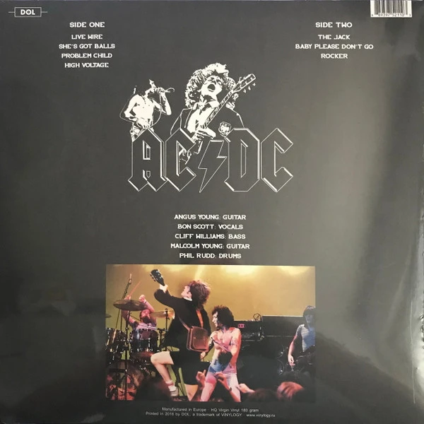 Виниловая пластинка AC/DC  LIVE AT AGORA BALLROOM, CLEVELAND, AUGUST 22, 1977