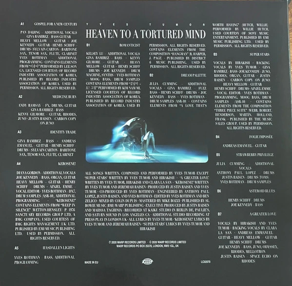 Виниловая пластинка YVES TUMOR  HEAVEN TO A TORTURED MIND
