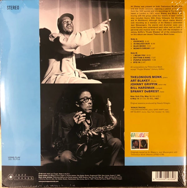 Виниловая пластинка ART BLAKEY & THELONIOUS MONK JAZZ CONNECTION