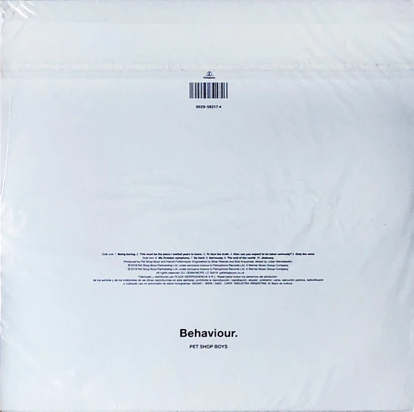 Виниловая пластинка PET SHOP BOYS BEHAVIOUR