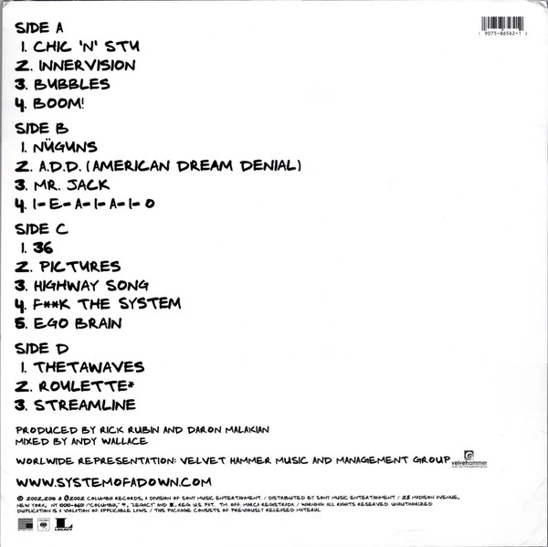 Виниловая пластинка SYSTEM OF A DOWN Steal This Album!