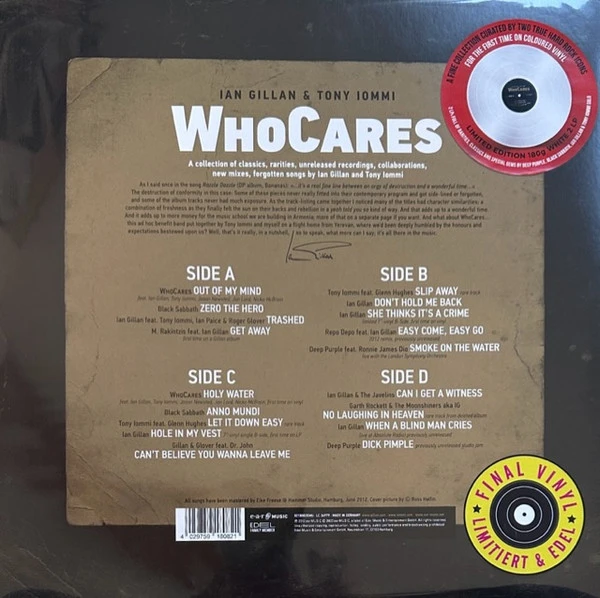 Виниловая пластинка IOMMI/GILLAN Whocares