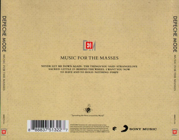 CD DEPECHE MODE — MUSIC FOR THE MASSES