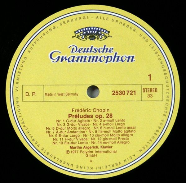 Виниловая пластинка FREDERIC CHOPIN 24 PRELUDES, OP.28 · PRELUDES NR.25, OP.45 · NR.26, OP. POSTH.