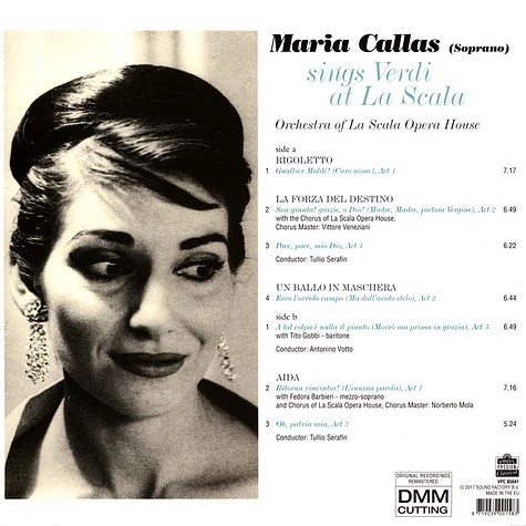 Виниловая пластинка MARIA CALLAS SINGS VERDI AT LA SCALA