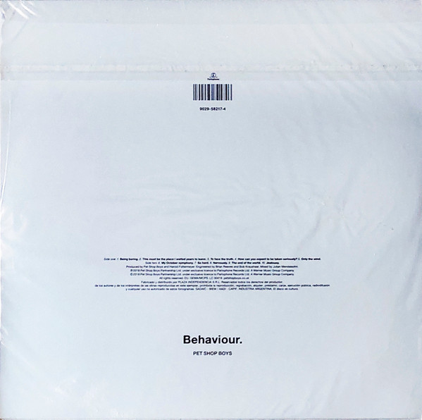 Виниловая пластинка PET SHOP BOYS BEHAVIOUR
