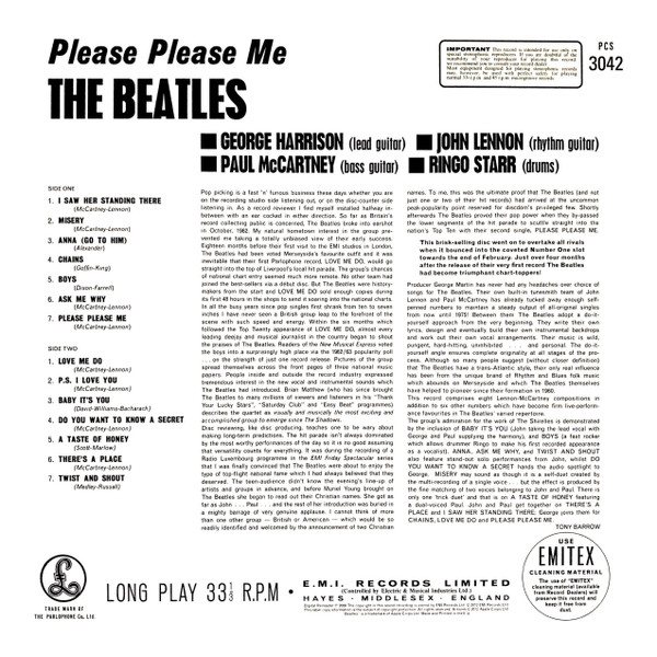 Виниловая пластинка BEATLES PLEASE PLEASE ME