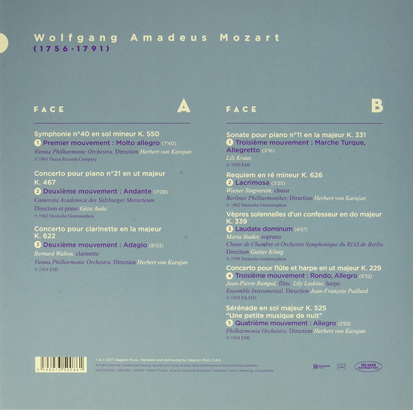 Виниловая пластинка WOLFGANG AMADEUS MOZART THE MASTERPIECES OF