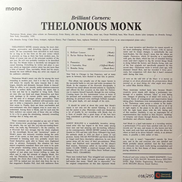 Виниловая пластинка THELONIOUS MONK BRILLIANT CORNERS RED MARBLE VINYL
