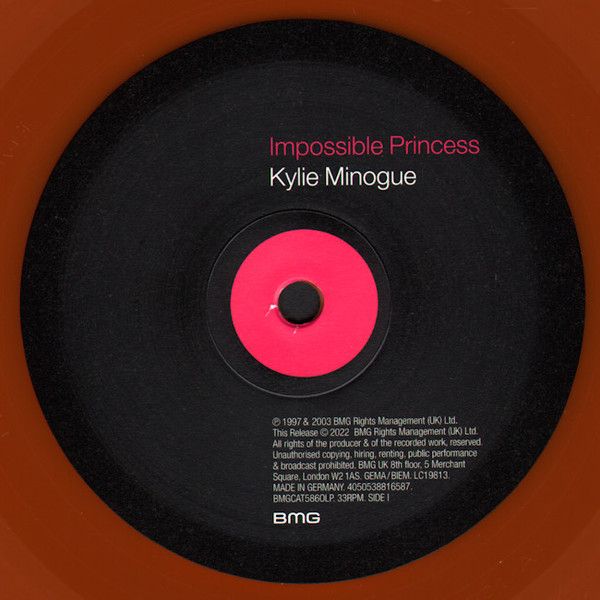 Виниловая пластинка KYLIE MINOGUE IMPOSSIBLE PRINCESS INDIE EXCLUSIVE ORANGE VINYL EDITION