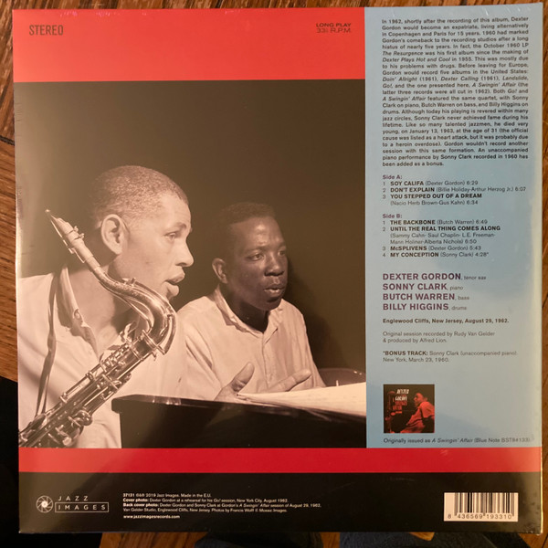 Виниловая пластинка DEXTER GORDON A SWINGIN' AFFAIR