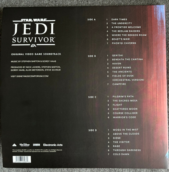 Виниловая пластинка STEPHEN BARTON & GORDY HAAB STAR WARS JEDI: SURVIVOR