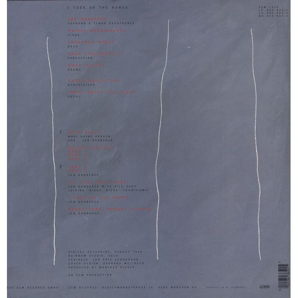 Виниловая пластинка JAN GARBAREK I TOOK UP THE RUNES