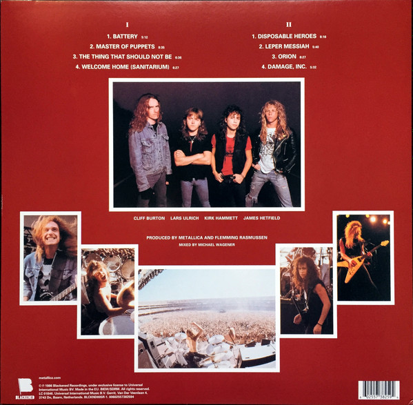 Виниловая пластинка METALLICA MASTER OF PUPPETS