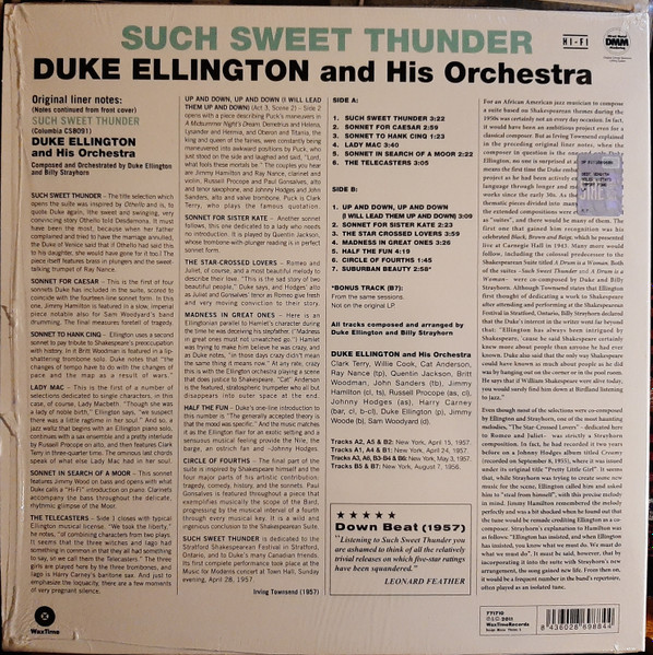 Виниловая пластинка DUKE ELLINGTON AND HIS ORCHESTRA  SUCH SWEET THUNDER